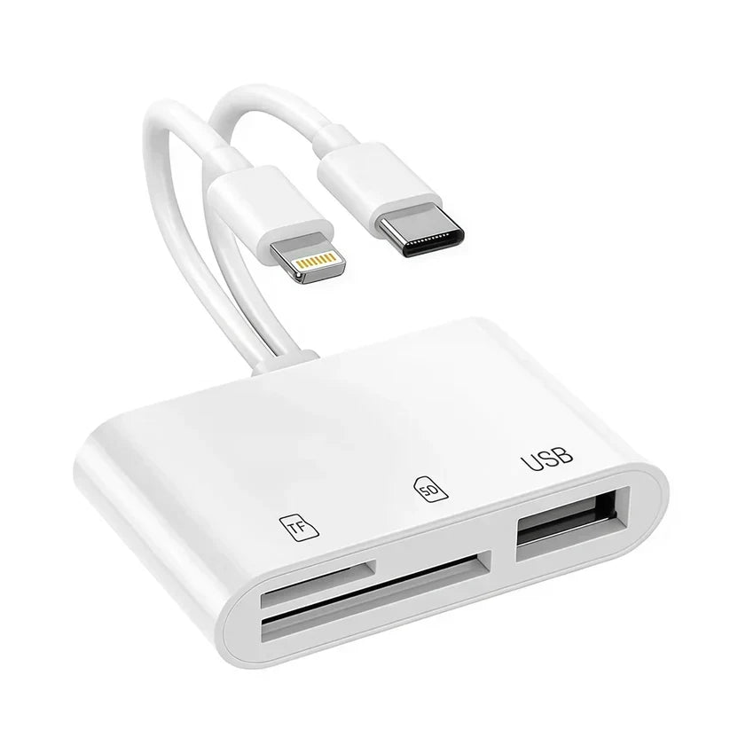 ๐ 5-in-1 SD Card Reader for iPhone & USB-C โ Fast Photo & Video Transfer Adapter