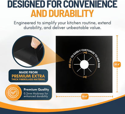 Reusable Gas Stove Burner Liners♻️ (Set of 4)