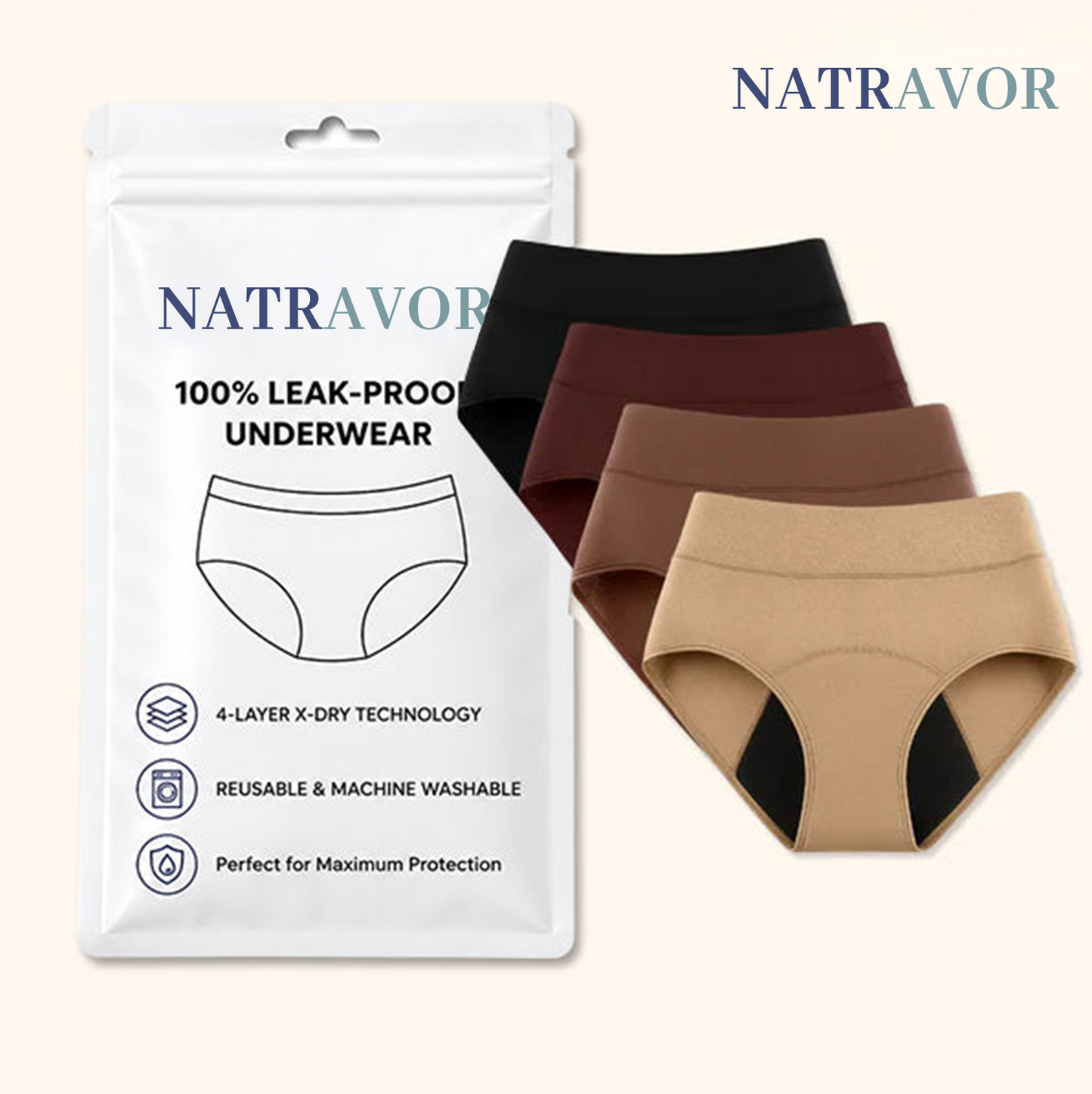 NATRAVOR™  100% Leak-Proof Underwear