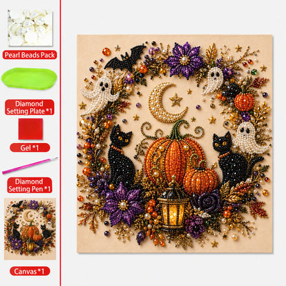 Halloween Pearl Art DIY Kit – Turn Tiny Pearls into Spooky-Cute Magic （BUY 2 FREE SHIPPING)
