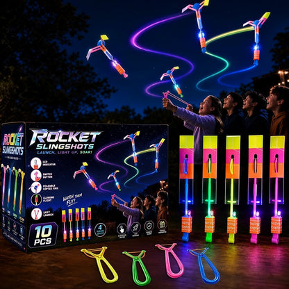 Rocket Slingshot Flying Toys with Led Lights