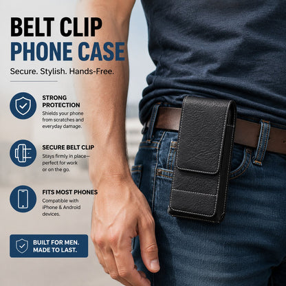 Waist Belt Cell Phone Pouch 📱 Multi-Pocket Leather Phone Case with Card Holder