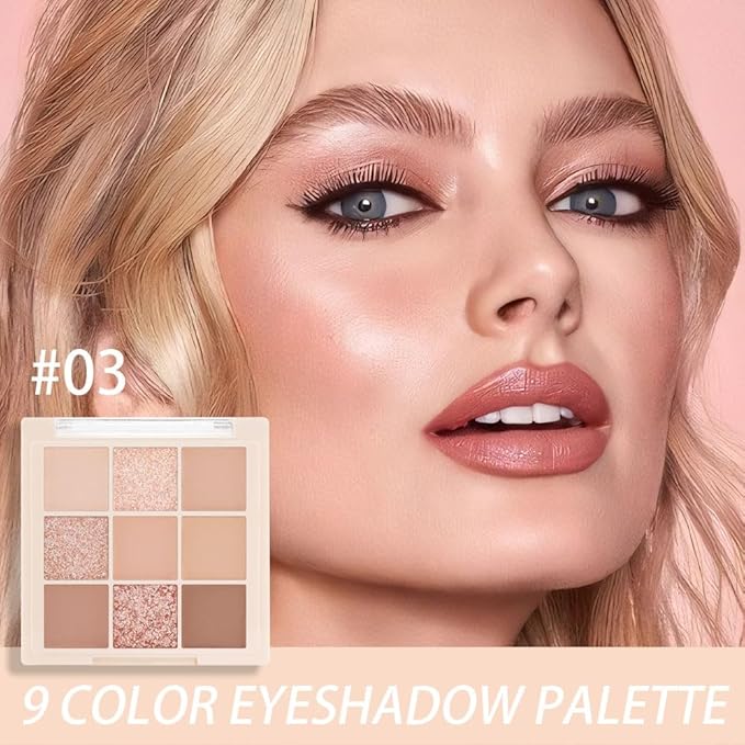 Nude Pink Beige Eyeshadow Palette,Natural Eye Shadow Make Up Pallets for Women,Neutral Small Cream Light Colors Eyeshadow Palette Long Lasting Naturing-Looking,Vegan