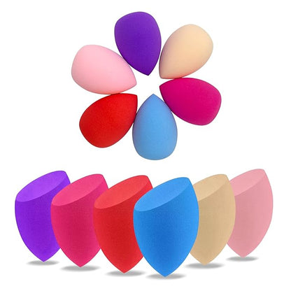 12 Pcs Makeup Sponge Set for Foundation Bulk Latex Free Reusable Beauty Sponge Blender Cosmetic Applicator For Powder Cream and Liquid Super Soft Concealer