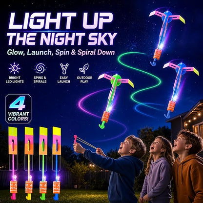 Rocket Slingshot Flying Toys with Led Lights
