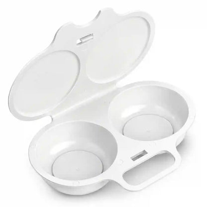 Microwave Egg Poacher——Dual‑cavity, non‑stick & easy clean. Healthier than frying – stock up & save! 🏠✅
