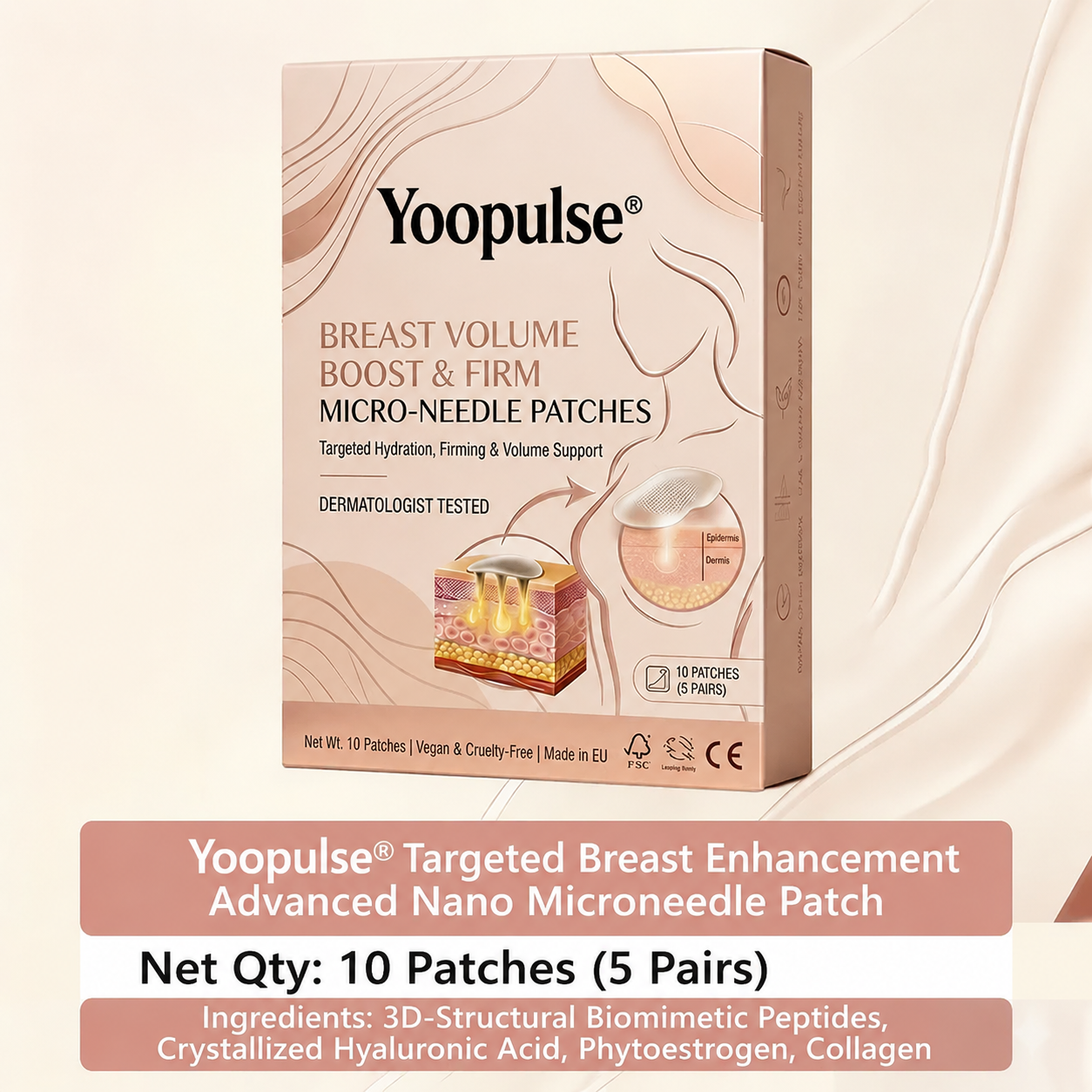 Yoopulse Targeted Breast Enhancement Advanced Nano-Microneedle Patches