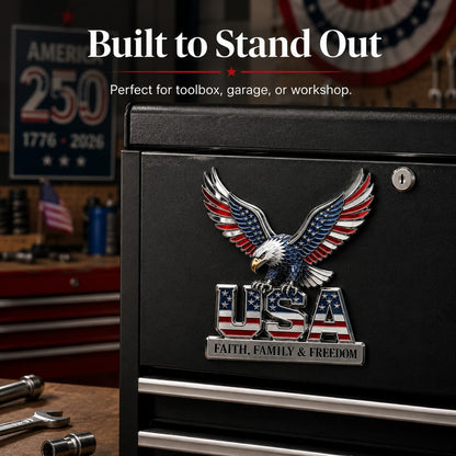 ★Handmade USA Faith, Family & Freedom★ Metal Car Emblem