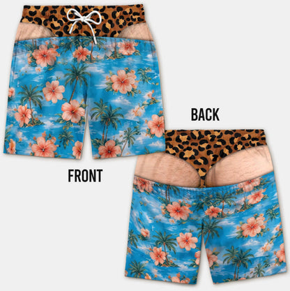 Custom Funny Patriotic Men Swim Trunks - Personalized Birthday Gifts For Husband, Son, Grandson, Brother, Grandpa, Dad, Yourself - Warning Wide Load