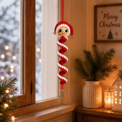☃️Crochet Snowman Spiral Ornament DIY Kit | Complete Beginner-Friendly Set with Soft Yarn, Crochet Hook, Festive Beads, Snowflakes & Step-by-Step Guide 🧶🎄✨