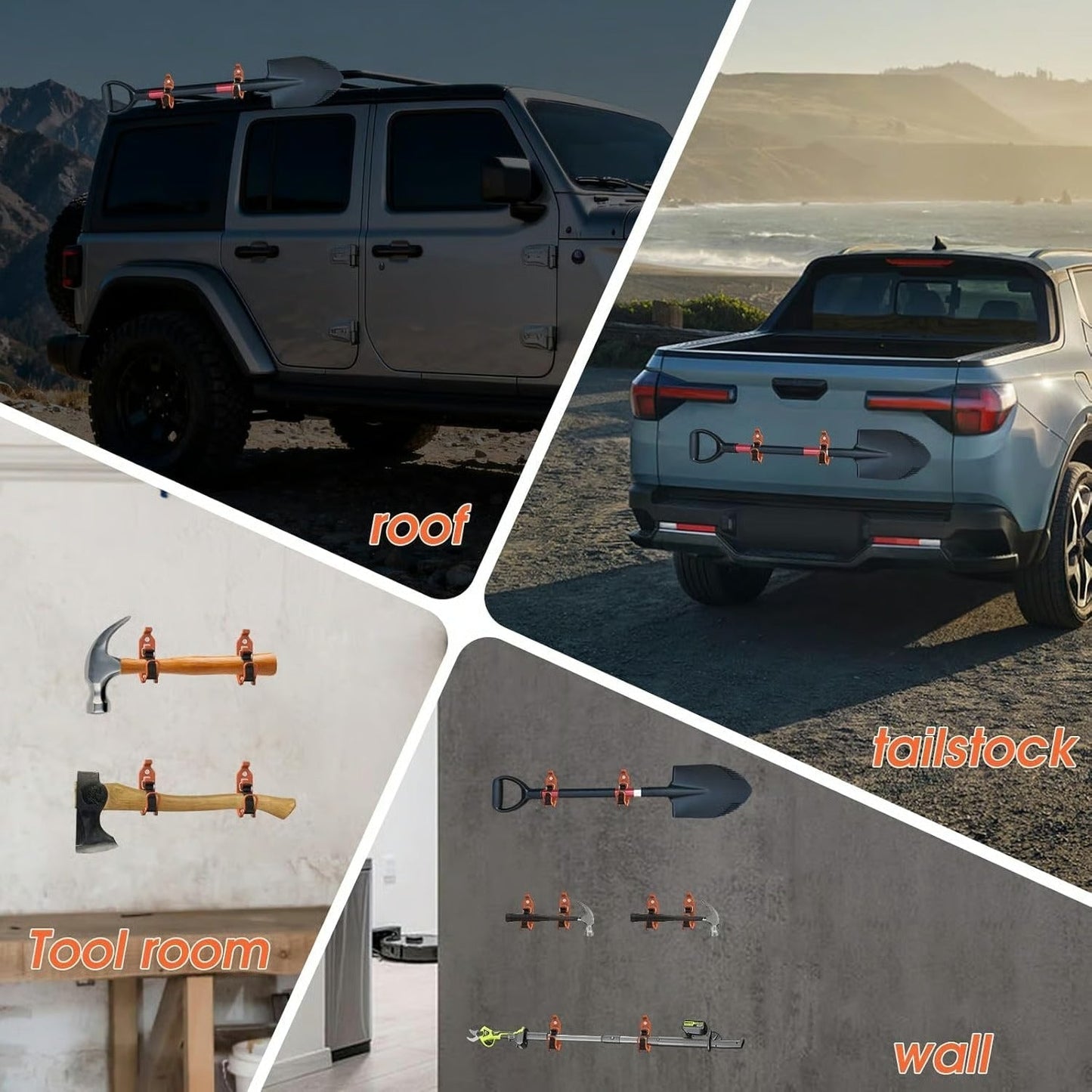 🚚 Heavy-Duty Shovel & Tool Mount
