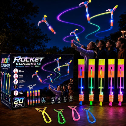 Rocket Slingshot Flying Toys with Led Lights