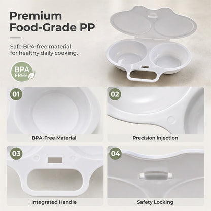 Microwave Egg Poacher——Dual‑cavity, non‑stick & easy clean. Healthier than frying – stock up & save! 🏠✅